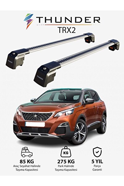 Thunder PEUGEOT 3008 2017-Sonrası TRX2 Thunder Carrier Kilitli Ara Atkı Taşıy...