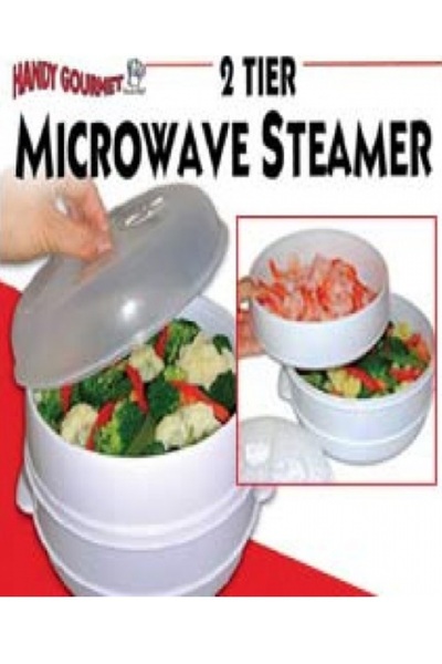 Handy Gourmet وعاء المكرويف المزدوج MICROWAVE STEAMER