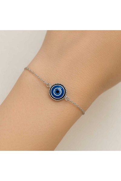 Feron accessories Silver Color Evil Eye Beaded Women's Bracelet – Adjustable Lucky Bracelet