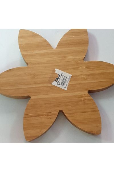 Generic Natural wood rose shaped divided serving plate