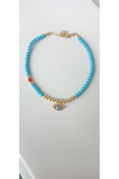 BNGaksesuar Evil Eye Beaded Anklet