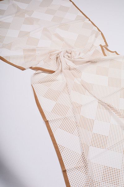 Modakaşmir Fashion Cashmere Caramel-White Series Medina Silk Shawl - Pattern-03 - Color-07