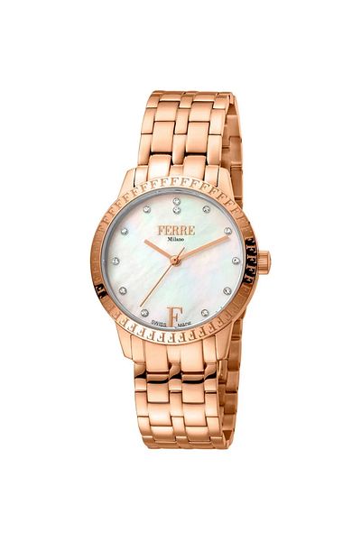 Ferre Milano FM1L128M0251 Watch FM1L128M0251 Women Rose Gold with White Mop dial Quartz mechanism