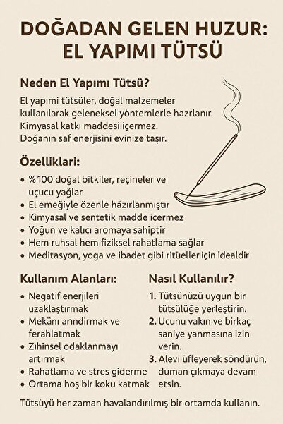 Rakta El yapımı oda ve tütsü kokusu, doğal ve ferahlatıcı aromalar
