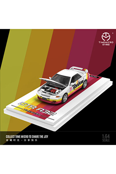 mini gt TimeMicro 1:64 Nissan GTR R32 Rainbow No. 21 Race Car