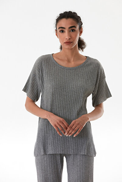 Fulla Moda Ribbed Elastic Waist Camisole Suit