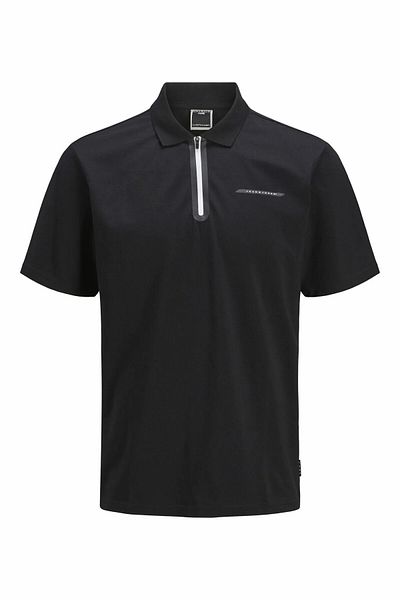 Jack & Jones Men's Black Jcofusion Pique Polo