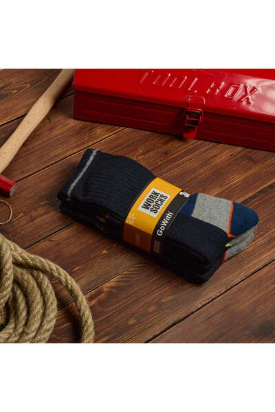 Go With 3'lü Pamuklu Topuk Burun Destekli Dayanıklı Havlulu Termal Iş Ve Performans Çorabı 6016