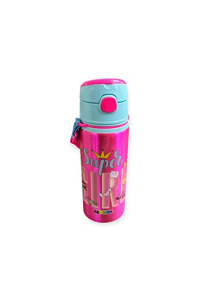 Polin Aluminum Metal Flask with Straw 600ml