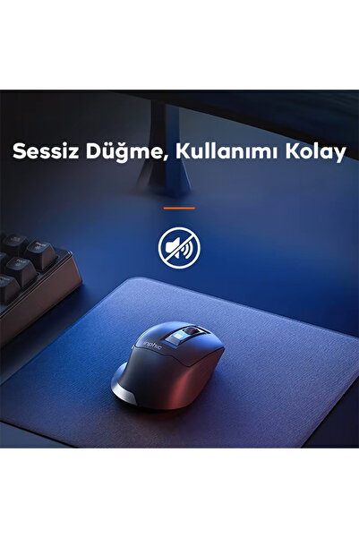 INPHIC İNPHİC M9 Kablosuz Fare, Ergonomik Şarj Edilebilir Sessiz Kullanım 2.4G 500 mAh USB Mouse SİYAH