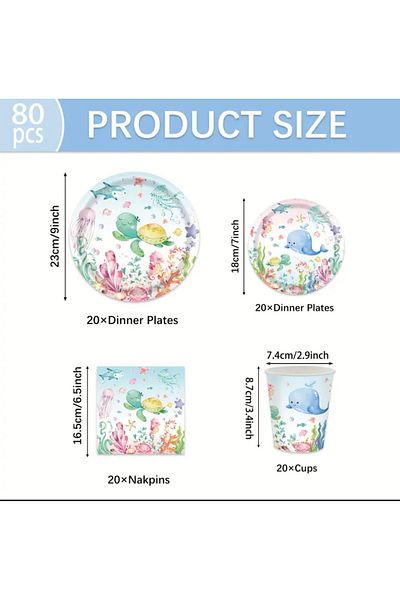 Store Under the Sea Themed Birthday Party Set – 80 Pieces