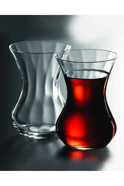 Paşabahçe Emi̇rgan (Beykoz) 6-Piece Tea Set with Optics (Criystallin Series)