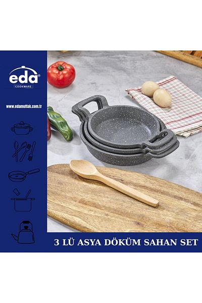 Eda طقم طاسات جرانيت مصبوب