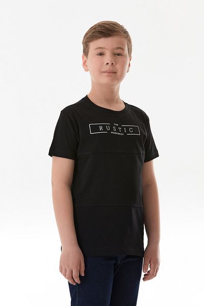 Fulla Moda 100% Cotton Rustic Text Printed Boy's T-Shirt