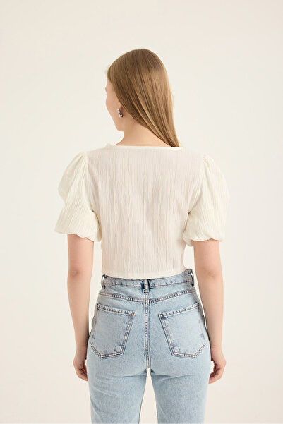 Sevilen Tekstil Bluză scurtă cu noduri dublu