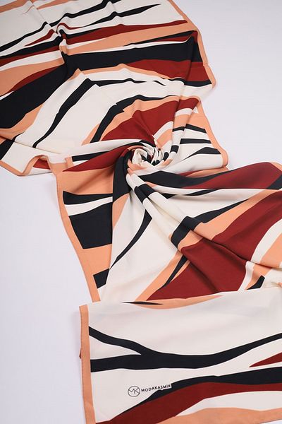 Modakaşmir Fashionable Cashmere Patterned Medina Silk Shawl - Pattern-12 - Color-05