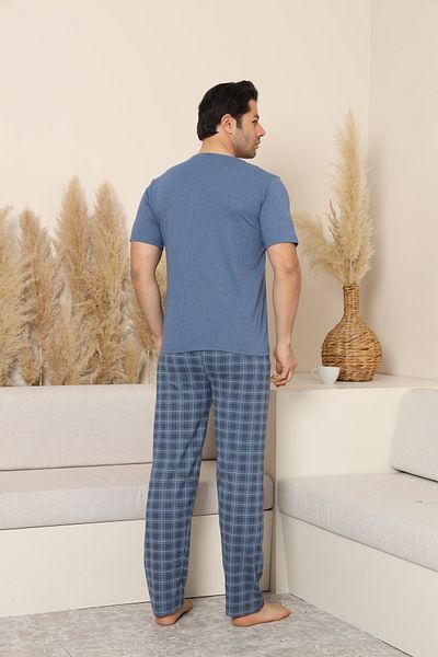FAMES PİJAMA ΣΕΤ ΠΙΤΖΑΜΑ ΑΝΔΡΙΚΟ ΚΟΝΤΟ ΧΤΕΝΙΣΜΕΝΟ