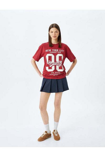 Koton Tricou cu mânecă scurtă cu imprimeu pentru colegiu