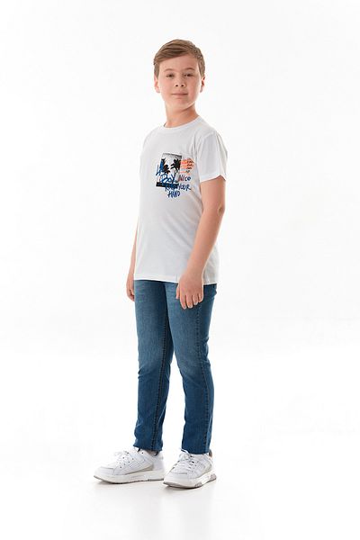 Fulla Moda Tricou pentru băiat 100% bumbac cu imprimeu text
