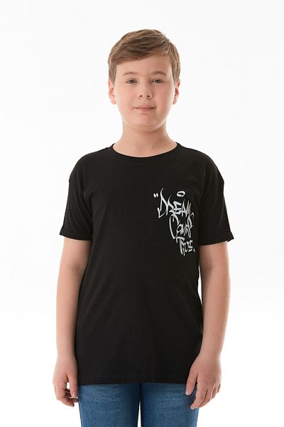 Fulla Moda 100% Cotton Text Printed Boy's T-Shirt