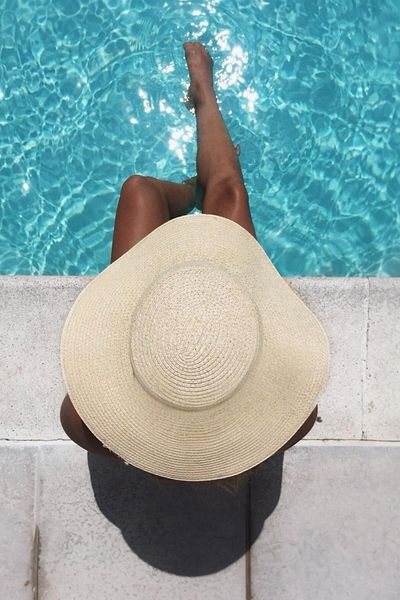 BAHELS Imported Beige Adjustable Wide Straw Hat