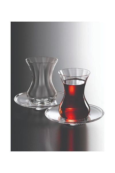 Paşabahçe Emi̇rgan (Beykoz) 6-Piece Tea Set with Optics (Criystallin Series)