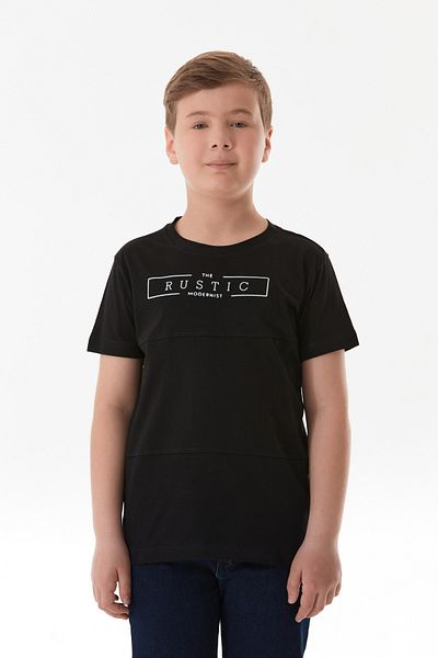 Fulla Moda 100% Cotton Rustic Text Printed Boy's T-Shirt