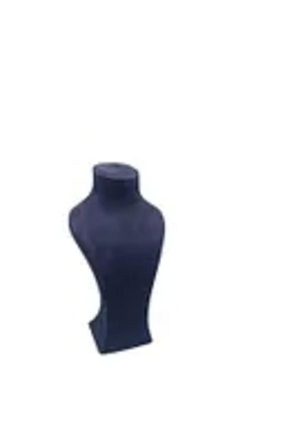 MeGass Dekor Luxury Model Geranium Fabric Navy Blue Color Height 31 cm Necklace Jewelry Display Mannequin