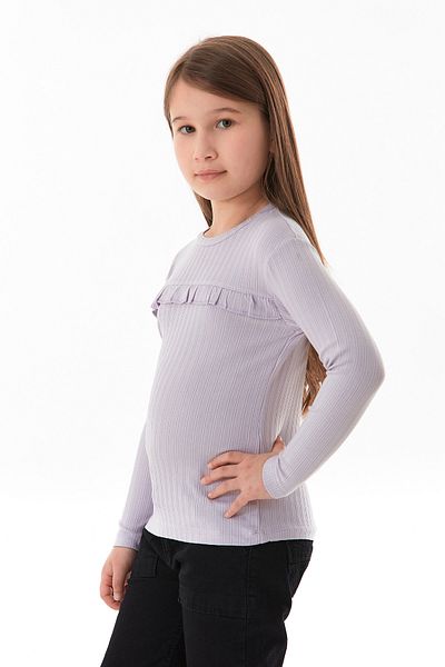 Fulla Moda Body pentru fete din Lycra cu nervuri cu volane în față
