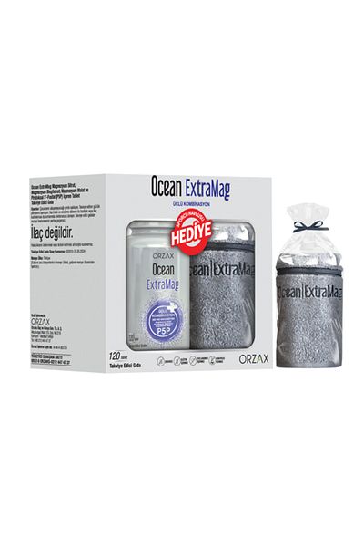 Orzax Ocean Extramag Triple Magnesium Combination 120 Tablets + Sports Towel Gift