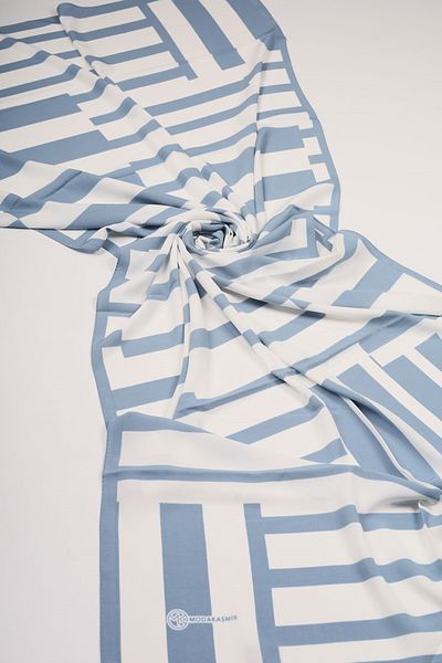 Modakaşmir Fashion Cashmere Blue-White Series Medina Silk Shawl - Pattern-03 - Color-05