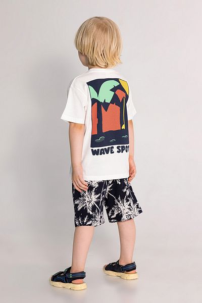 DMB BOYS & GIRLS Printed Short Sleeve Elastic Waist Patterned Cotton Casual Boy's Suit with Comfortable Fit Shorts