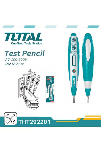 TOTAL Digital Voltage Test Pencil 135mm AC 100-500V DC 12-220V with LCD Display No Battery