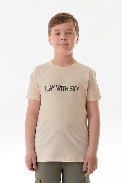 Fulla Moda Αγόρι μπλουζάκι από 100% βαμβάκι Play With Sky Printed