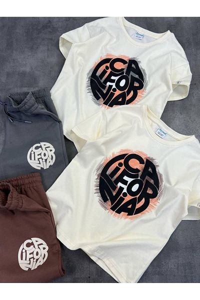 FYONCH Printed Boy's Pocket Shorts Set