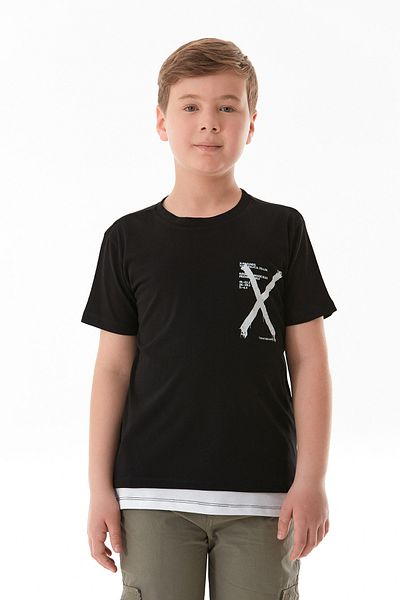 Fulla Moda 100% Cotton X Printed Boy's T-Shirt
