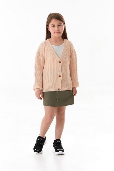 Fulla Moda Basic V-Neck Buttoned Girl's Knitwear Cardigan