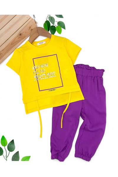 voyyo kids baby Girl's Summer Muslin Pants and Long Back T-Shirt 2-3-4-5-6 Years Old Bottom Top Set