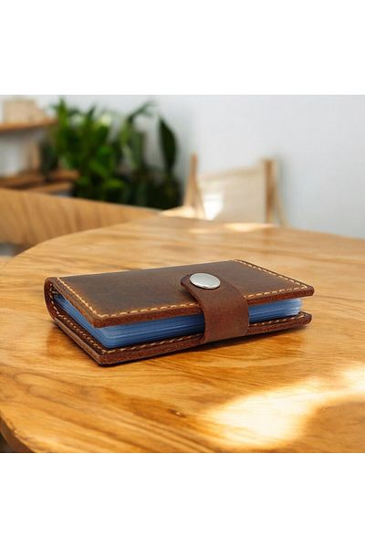 KUVARK Multi-Compartment Transparent Card Holder - Wallet |   Genuine Cowhide |   Handmade