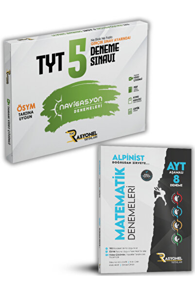 Rasyonel Yayınları TYT Tüm Dersler 5'li Deneme ve 8 AŞAMALI AYT Matematik Den...