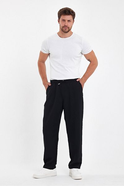 İMVAGO Men's Black Baggy Style Trousers