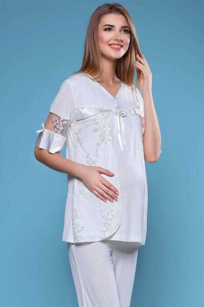 Tuba Вагітна Тюль Мереживо Рука Пологовий Піжамний Комплект