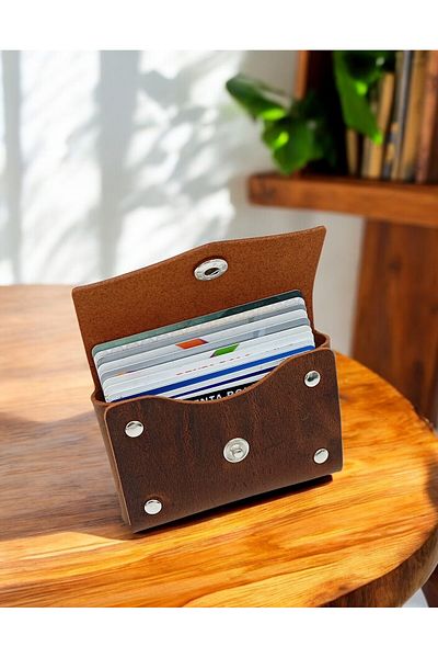 KUVARK Horizontal Model Genuine Cowhide Handmade Card Holder
