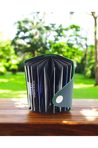 KUVARK Accordion Card Holder - Wallet |   Genuine Cowhide |   Handmade