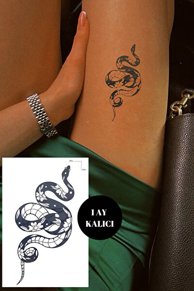 TAKIŞTIR Yılan Figürlü 12 Saat Sonra Kararan Geçici Dövme Tattoo