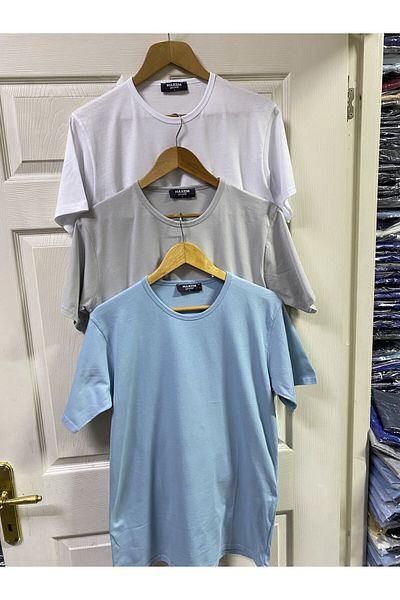 serkertaş tricou din bumbac alb, albastru, gri, sărbătoare de vară, cu gâtul în formă de o