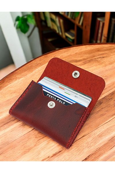 KUVARK Horizontal Model Genuine Cowhide Handmade Card Holder