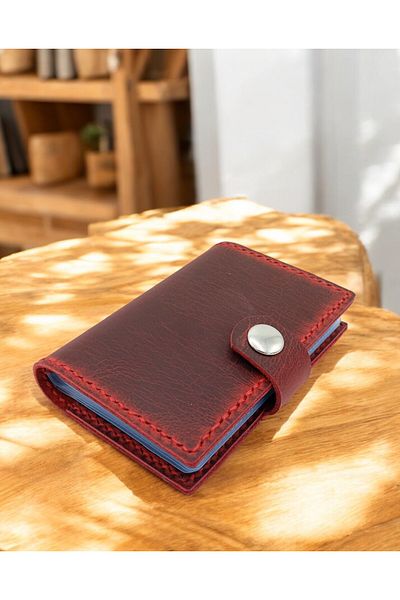 KUVARK Multi-Compartment Transparent Card Holder - Wallet |   Genuine Cowhide |   Handmade