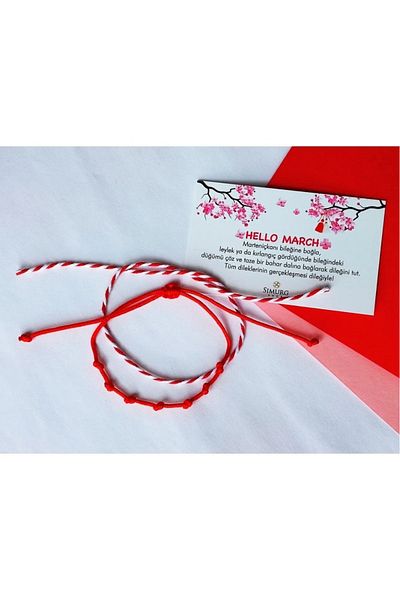 BAE ATOLYE 7 Knotted Red Rope Bracelet and Marteniçka Bracelet Set, Lucky Bracelet Seven Knots