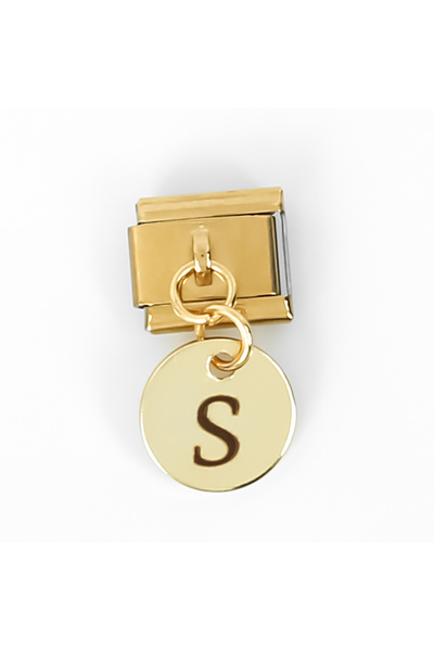 yfhobi Çelik İtalyan Bileklik Charmı, 1 Adet Paslanmaz Çelik Harf Charm, Gold...